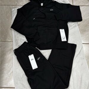ALO Yoga Black Sweatpants and Hoodie